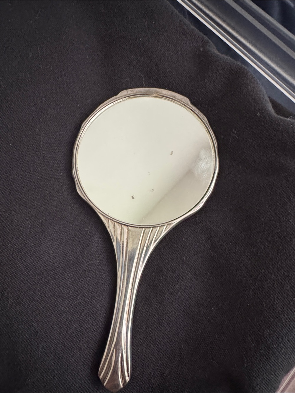 Vintage Silver Hand Mirror - Sleek Silver Women's Accessory